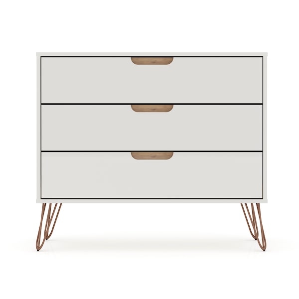 Manhattan Comfort Rockefeller Dresser, Off White and Nature 103GMC3 - main